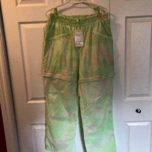 Light weight pants with zippers to turn into shorts.